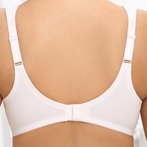 Set of 3! 34D Glamorise NATURAL WIRE Bra (WIDE-STRAPS) STRETCH (DEMI) WHITE NEW - Picture 7 of 11